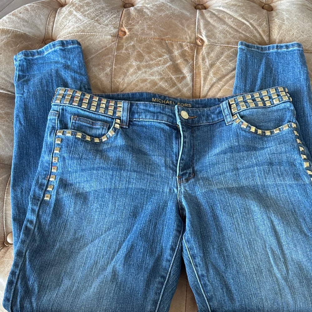 Michael Kors Studded Blue Skinny Jeans